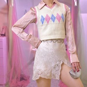 Vintage 90s Cropped Sweater Vest